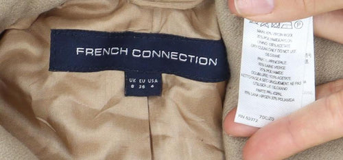 French Connection Women's Beige Wool Overcoat Size 4