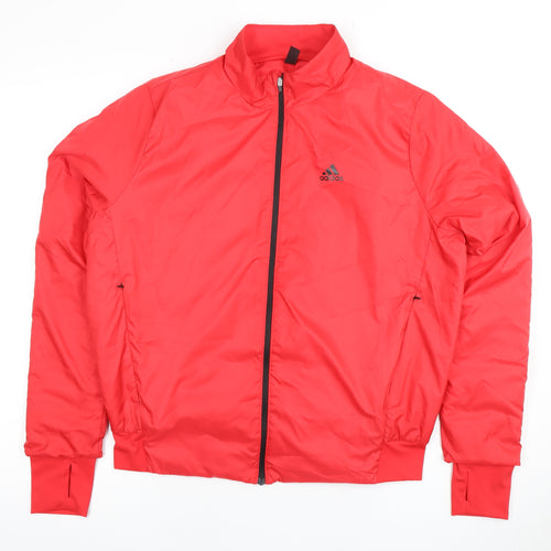 Adidas Men's Red XS Windbreaker Jacket, Full Zip, Lightweight