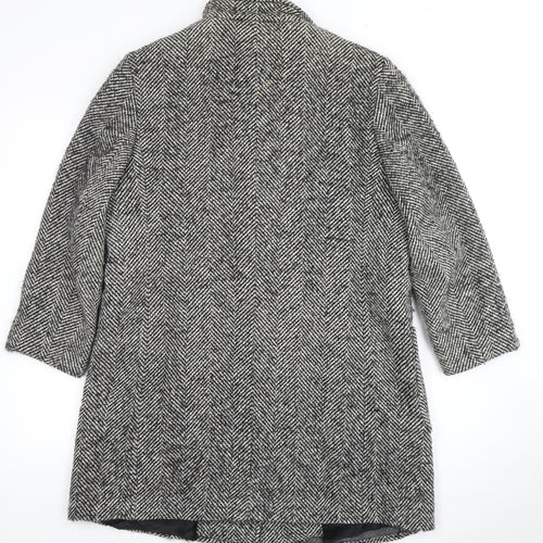 Basler Womens Grey Herringbone Overcoat Size 14