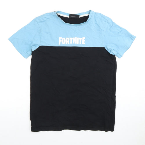 Fortnite Boys T-Shirt Black/Blue M Logo Casual Top