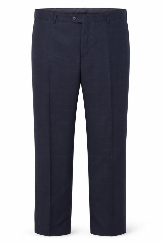 Front view of Skopes Men's Black Classic Fit Dress Trousers
