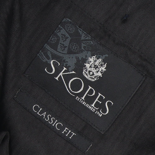 Skopes Men's Black Classic Fit Dress Trousers