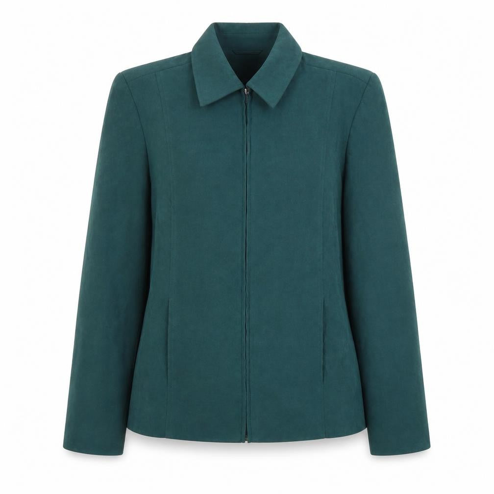 Front view of Berkertex Women's Green Zip Up Jacket, size 10