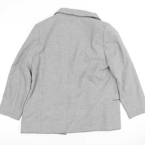 Warehouse Women's Grey Geometric Blazer Size 14