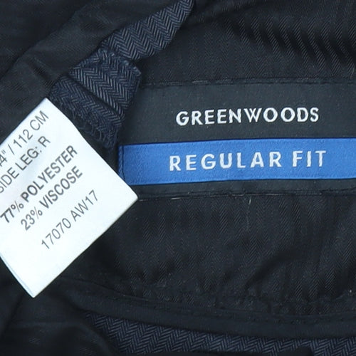 Greenwoods Men's Black Regular Fit Dress Pants