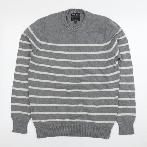 Howick Men’s Grey Striped Pullover Jumper S