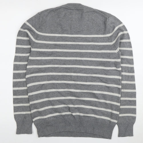 Howick Men’s Grey Striped Pullover Jumper S