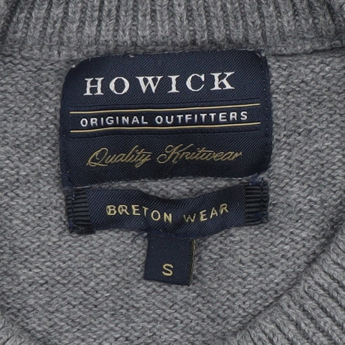 Howick Men’s Grey Striped Pullover Jumper S