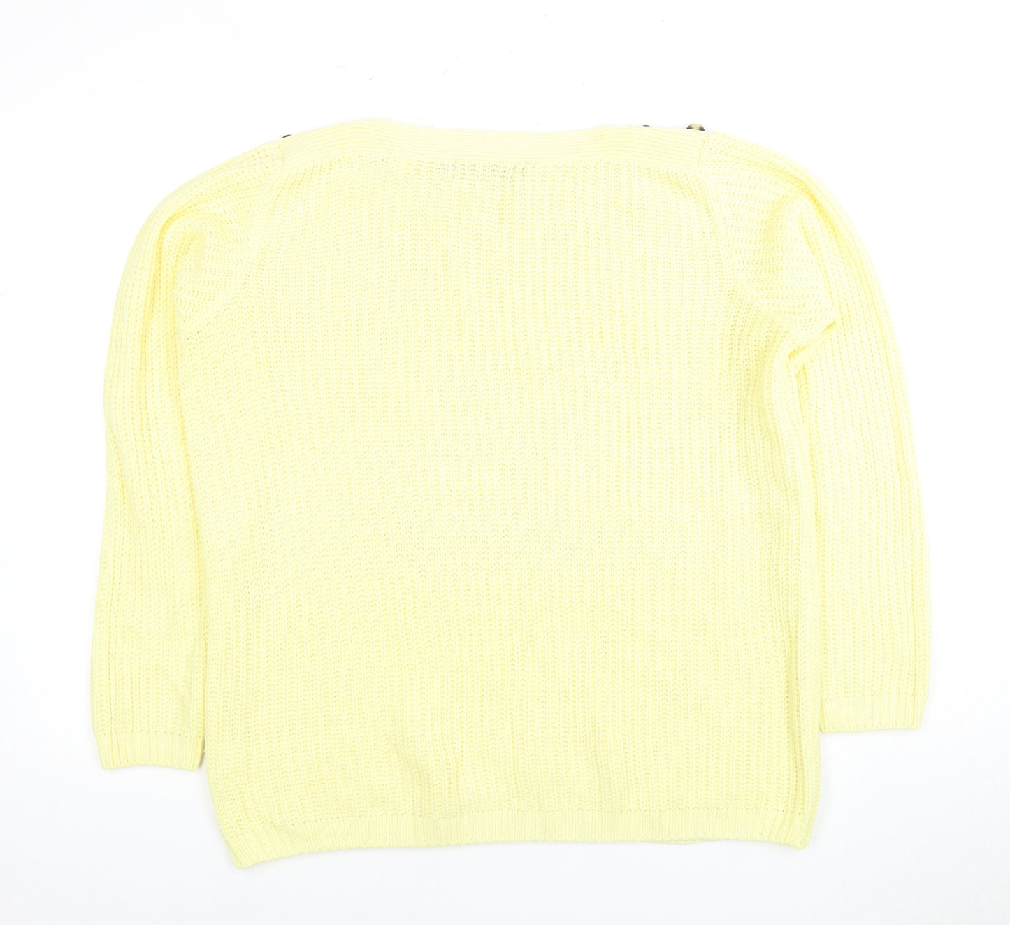 ISLE Women's Yellow Cable-Knit Pullover Jumper M