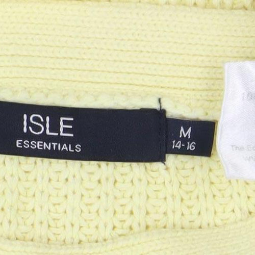ISLE Women's Yellow Cable-Knit Pullover Jumper M