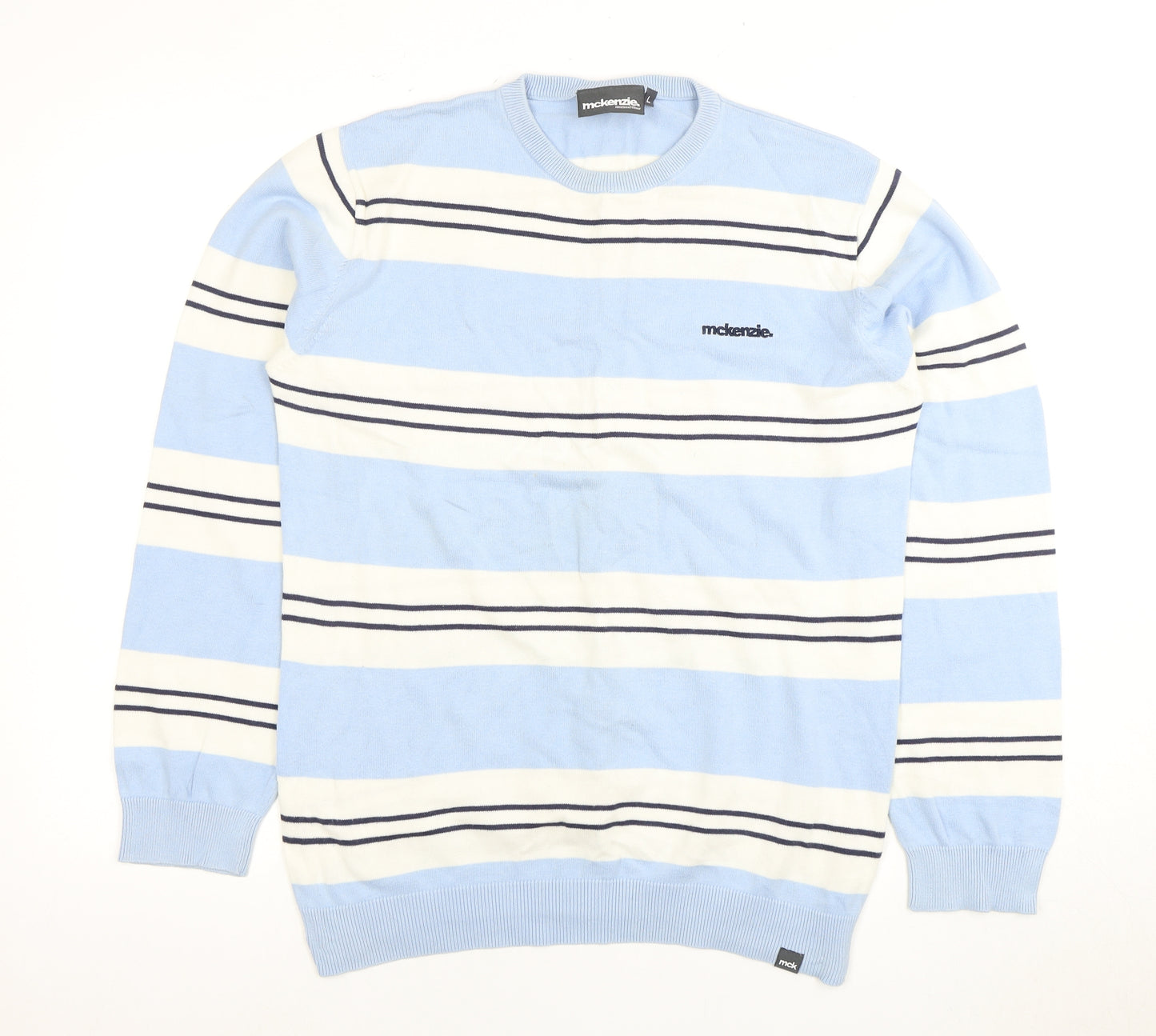 McKenzie Men's Blue Stripe Pullover Jumper L