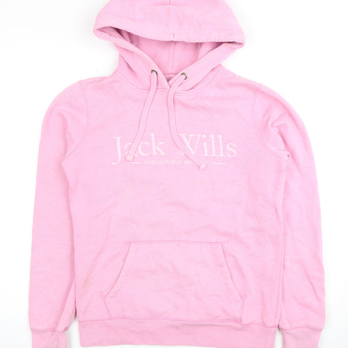 Jack Wills Women's Pink Pullover Hoodie, Size 10