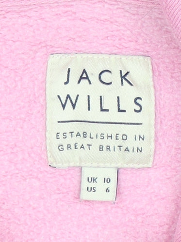 Jack Wills Women's Pink Pullover Hoodie, Size 10
