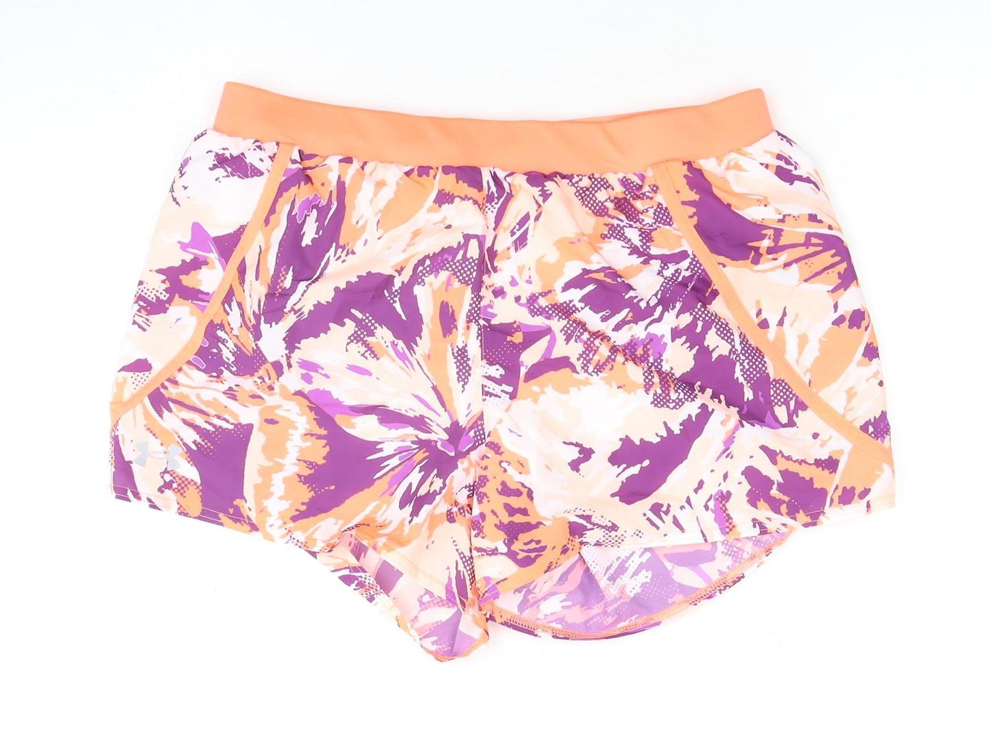 Under Armour Women Orange Purple Athletic Shorts M