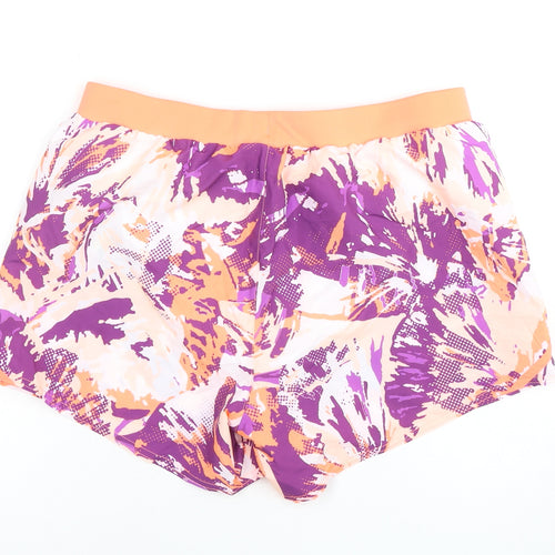 Under Armour Women Orange Purple Athletic Shorts M