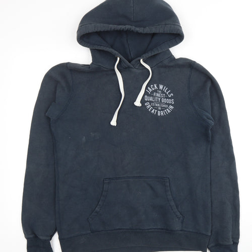 Jack Wills Unisex Adults Blue Pullover Hoodie L