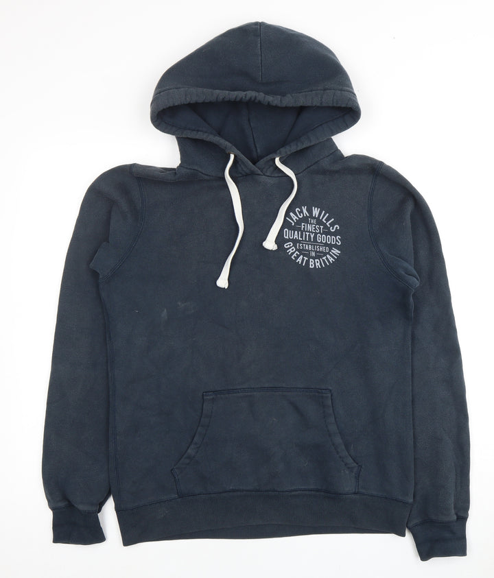 Jack Wills Unisex Adults Blue Pullover Hoodie L