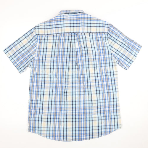 James Pringle Men's Blue Check Short Sleeve Shirt M