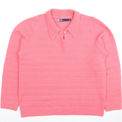 Isle Women's Pink Collared Jumper Size M