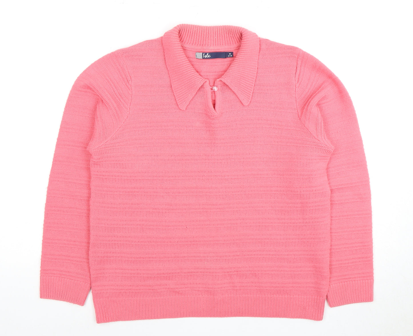 Isle Women's Pink Collared Jumper Size M