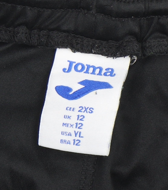 Joma Boys Black 2XS Athletic Shorts with Elastic Waist
