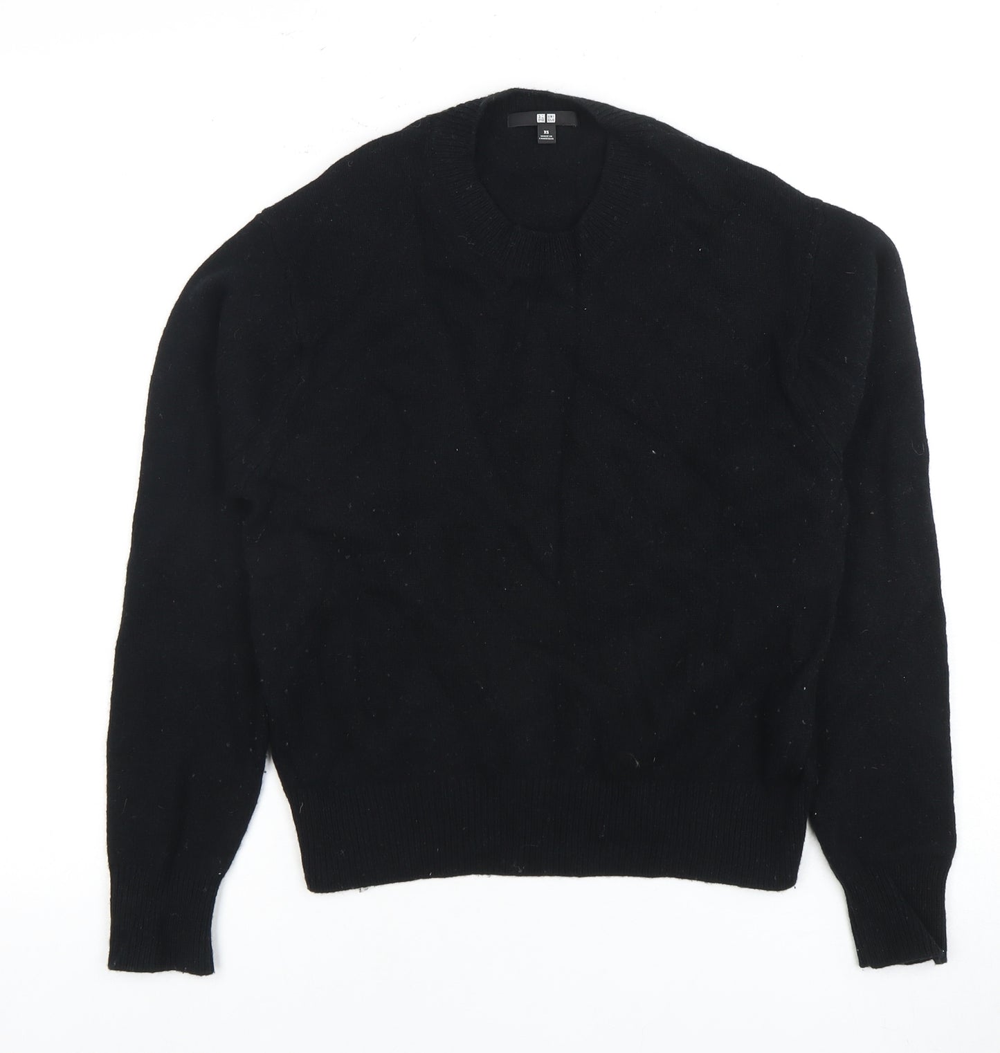 Uniqlo Women's Black Wool Pullover Jumper XS