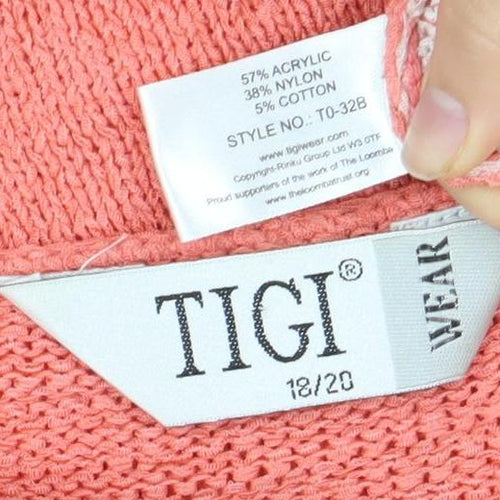 TIGI Women's Pink Cardigan V-Neck Size 18