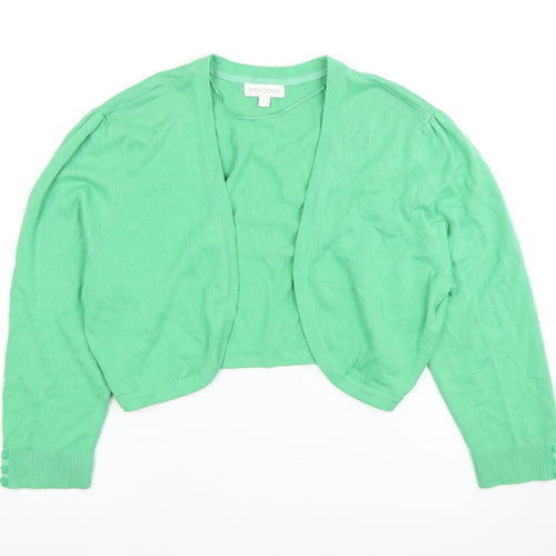 Monsoon Women's Green Cardigan, Size L, Cotton Knit