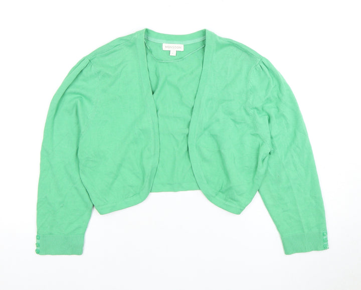 Monsoon Women's Green Cardigan, Size L, Cotton Knit