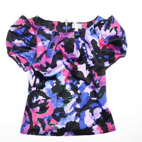 Lipsy Women's Multicoloured Puff Sleeve Blouse