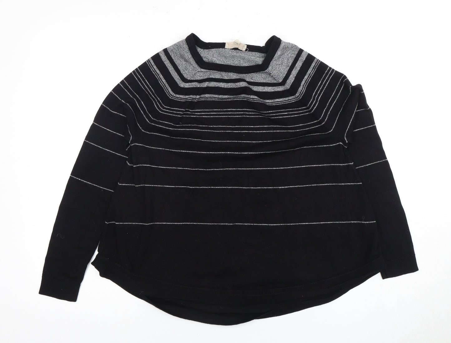 Phase Eight Women’s Black Striped Jersey Top Size 10