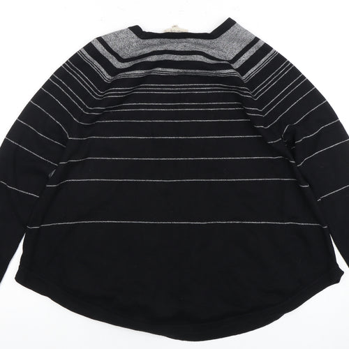 Phase Eight Women’s Black Striped Jersey Top Size 10