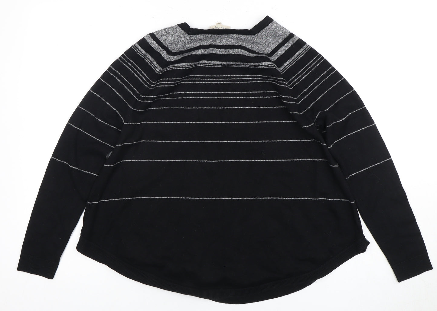 Phase Eight Women’s Black Striped Jersey Top Size 10