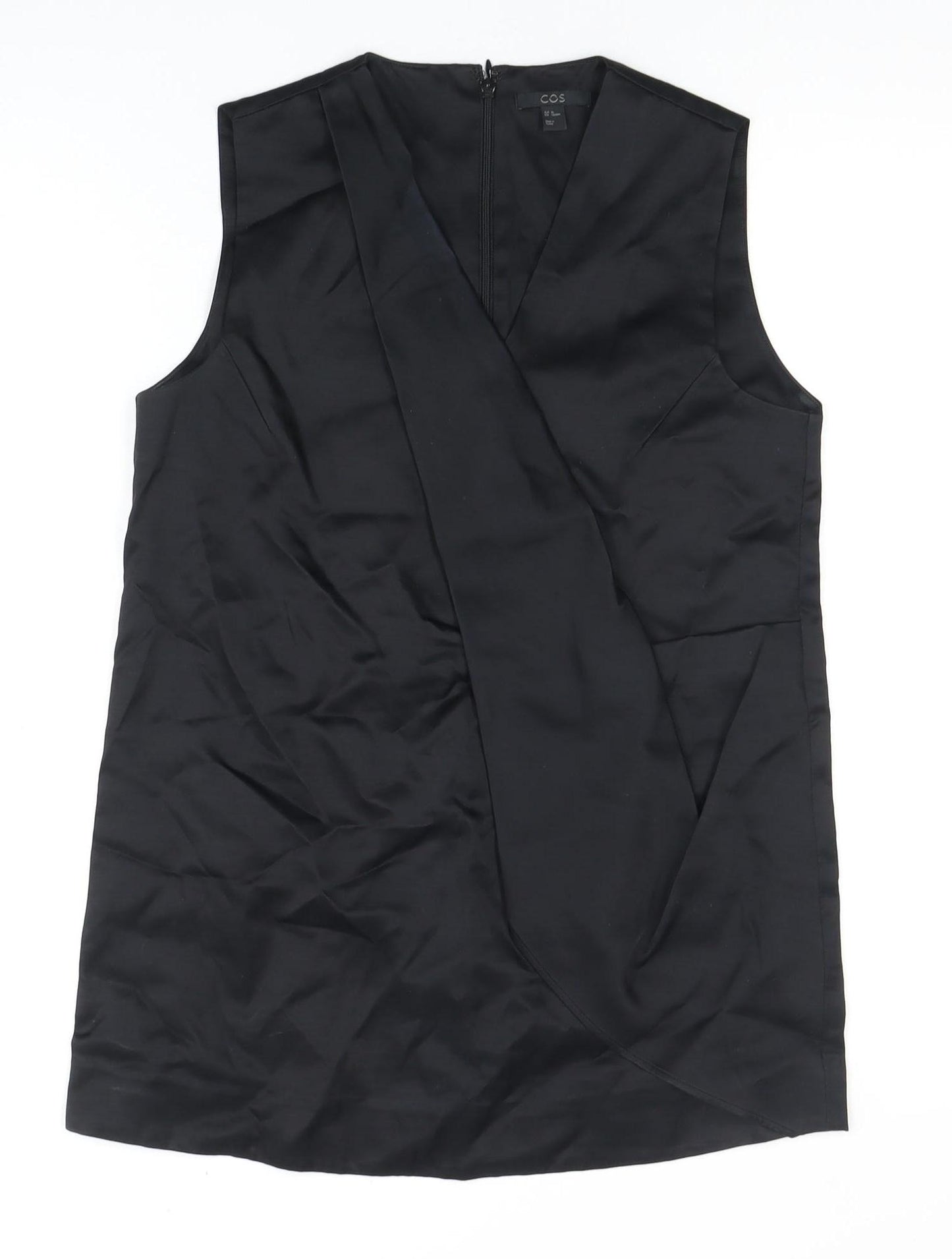 COS Black Sleeveless Top for Women Size 8 with Zip Closure