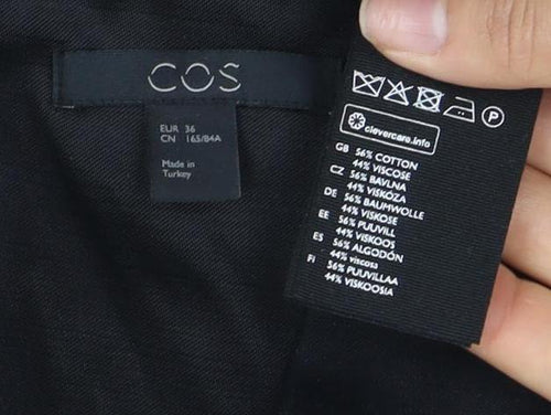 COS Black Sleeveless Top for Women Size 8 with Zip Closure