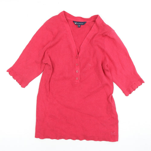 Crew Clothing Women’s Red V-Neck Jumper, Size 12