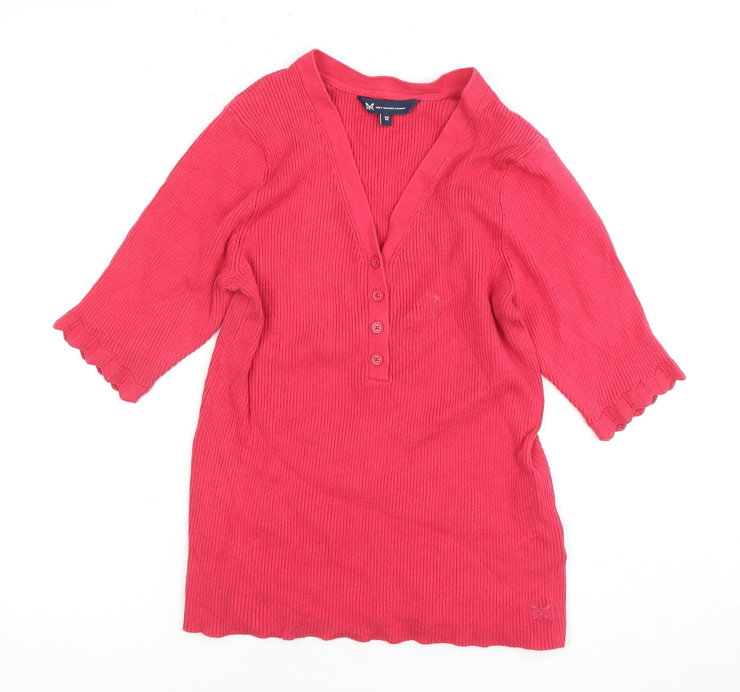 Crew Clothing Women’s Red V-Neck Jumper, Size 12