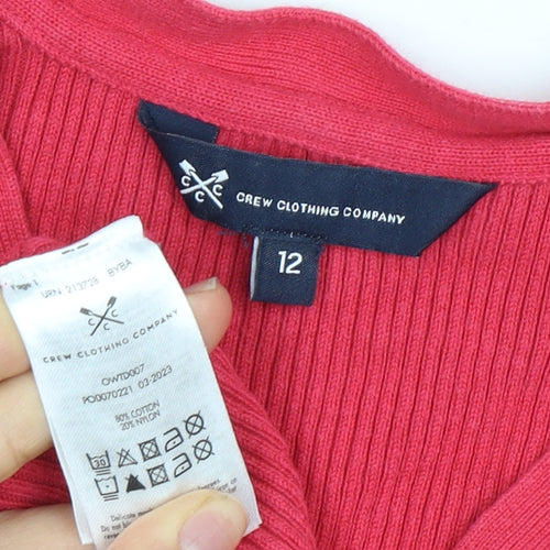 Crew Clothing Women’s Red V-Neck Jumper, Size 12