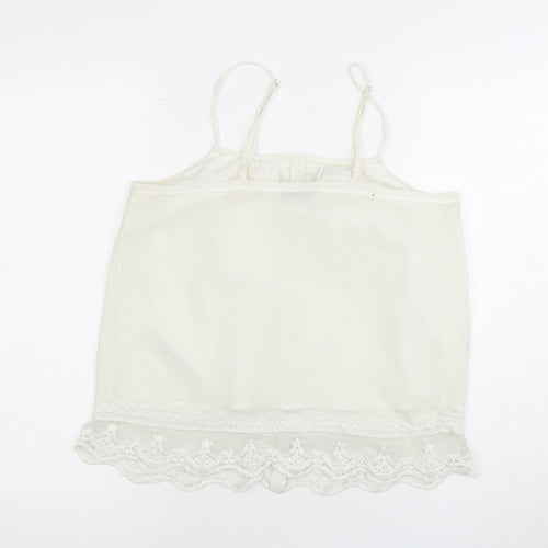 Vero Moda Women's White Camisole M Button Accent