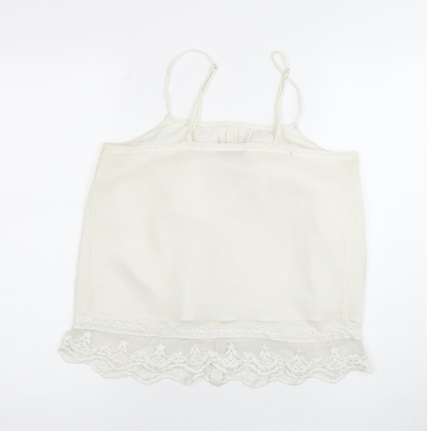 Vero Moda Women's White Camisole M Button Accent