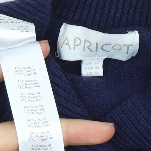 Apricot Women's Blue Knit Jumper, Size 12, Casual Wear