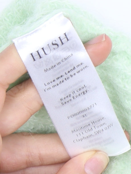 Hush Women’s Green XL V-Neck Pullover Jumper