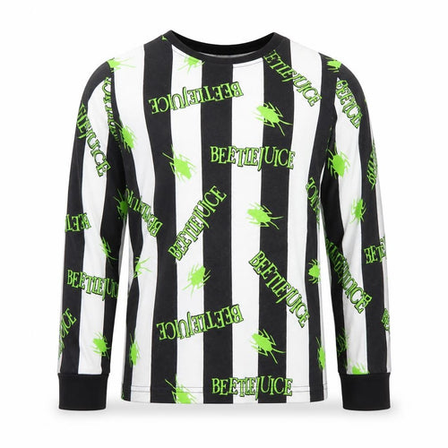 Boys Black Beetlejuice Pyjama Top 9-10 Years