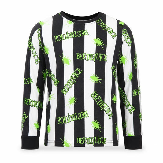 Boys Black Beetlejuice Pyjama Top 9-10 Years