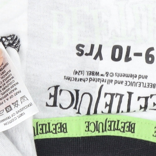 Boys Black Beetlejuice Pyjama Top 9-10 Years