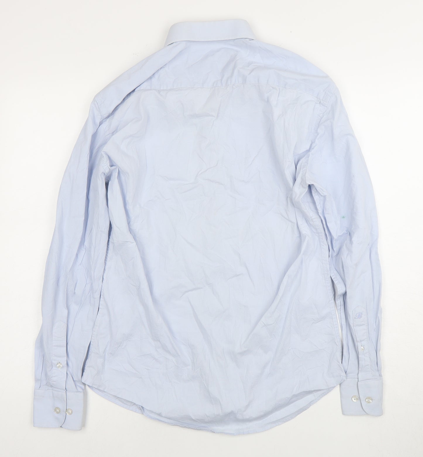 Benetti Men's Blue Cotton Dress Shirt 15.5 Tapered