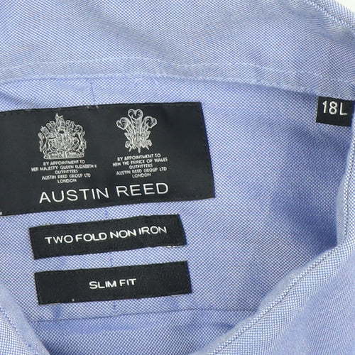 Austin Reed Men's Blue Slim Fit Dress Shirt 18L
