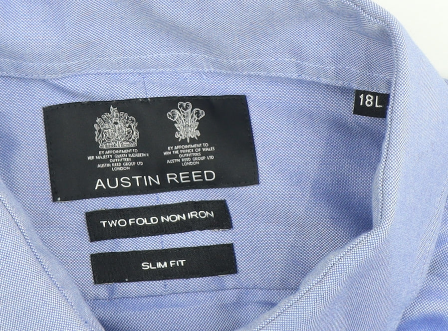 Austin Reed Men's Blue Slim Fit Dress Shirt 18L