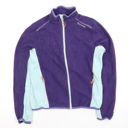 Quechua Girls Purple Blue Fleece Jacket Size 14 Years
