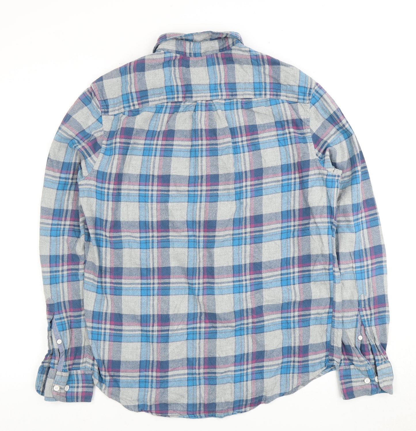 Regatta Men's Slim Fit Blue Plaid Flannel Shirt